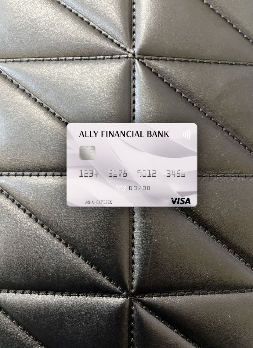 Download USA Ally Financial Bank visa card photolook front Photoshop template